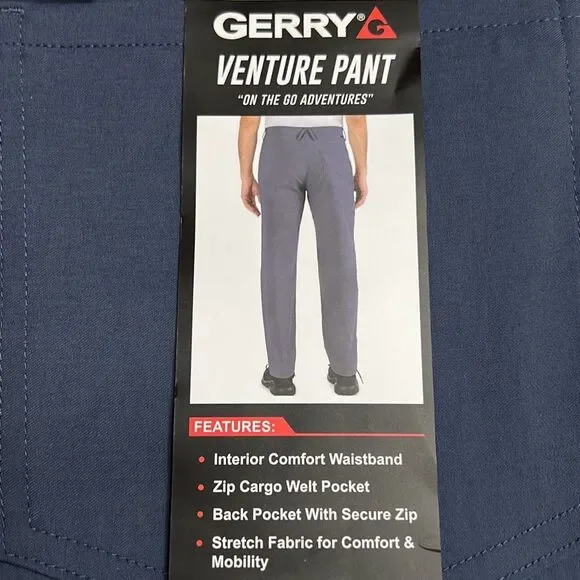 GERRY Pants Men’s Venture 32 X 32 Blue Relaxed Fit Comfort Stretch Pockets NWT - Picture 2 of 15